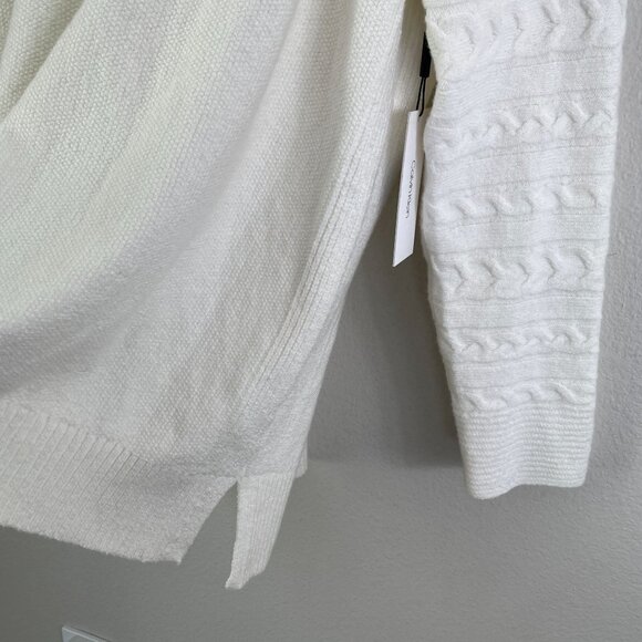 NEW Calvin Klein Womens XL Ivory Cowl Neck Sweater Raglan Sleeve Knit Top - Picture 10 of 11
